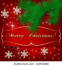 Vector Red Christmas Holiday Greeting Card