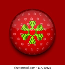 Vector red christmas icon on red background. Eps10