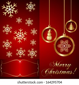 Vector Red Christmas Invitation Card