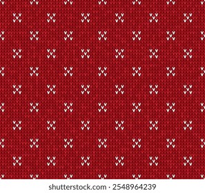 Vector red christmas seamless texture with white stars.