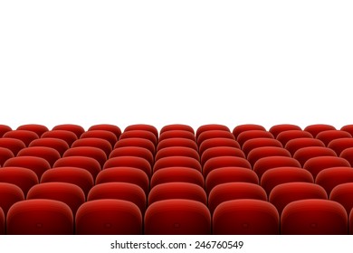 Vector red cinema, theatre seats isolated on white background