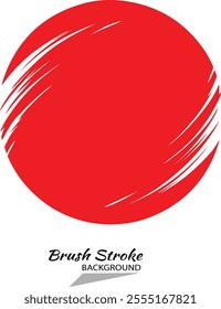 Vector red circle brush strokes  EPS