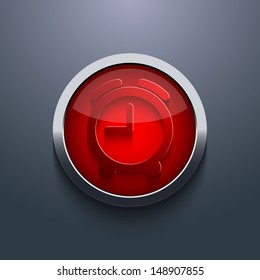 Vector red circle button. Eps10