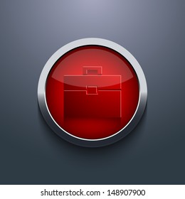 Vector red circle button. Eps10