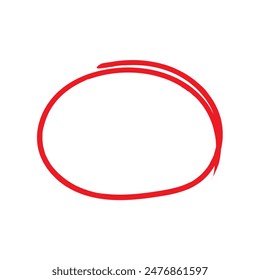 vector red circle crayon frame