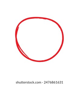 vector red circle crayon frame