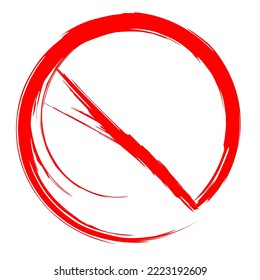 Círculo vectorial rojo de peligro, prohibición, no, sobre un fondo blanco. Plantilla de icono en blanco editable.