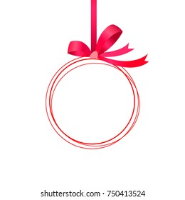 Vector Red Circle Frame Red Ribbon Stock Vector (Royalty Free ...