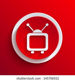 Vector red circle icon. Eps10