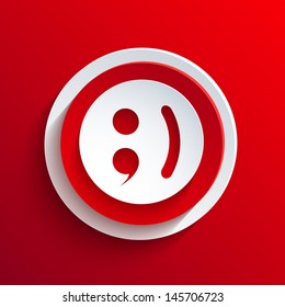 Vector red circle icon. Eps10
