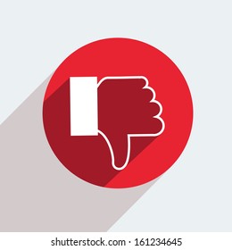Vector red circle icon  on gray background. Eps10