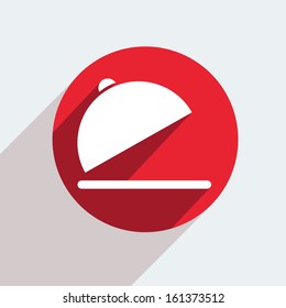 Vector red circle icon  on gray background. Eps10