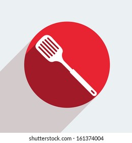 Vector red circle icon  on gray background. Eps10