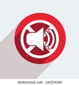 Vector red circle icon  on gray background. Eps10