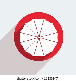 Vector red circle icon  on gray background. Eps10