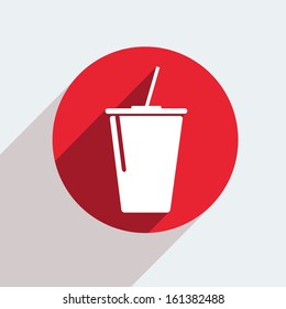 Vector red circle icon  on gray background. Eps10