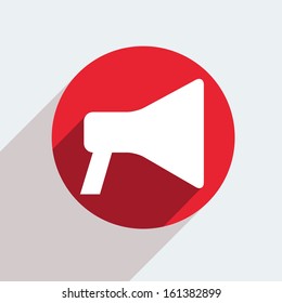 Vector red circle icon  on gray background. Eps10
