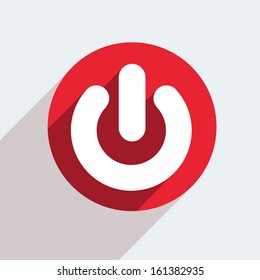 Vector red circle icon  on gray background. Eps10