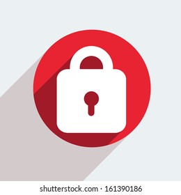 Vector red circle icon  on gray background. Eps10
