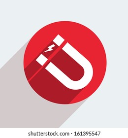Vector red circle icon  on gray background. Eps10