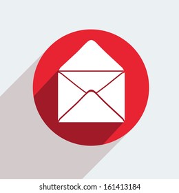 Vector red circle icon  on gray background. Eps10