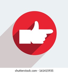 Vector red circle icon  on gray background. Eps10