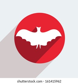 Vector red circle icon  on gray background. Eps10