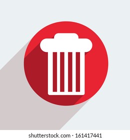 Vector red circle icon  on gray background. Eps10