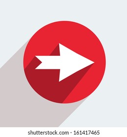 Vector red circle icon  on gray background. Eps10