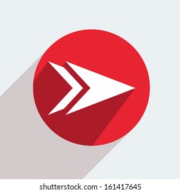 Vector red circle icon  on gray background. Eps10