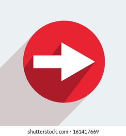 Vector red circle icon  on gray background. Eps10