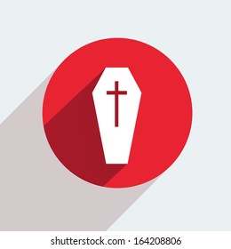Vector red circle icon  on gray background. Eps10