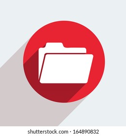 Vector red circle icon  on gray background. Eps10