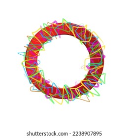 vector red circle with many colors surrounding it