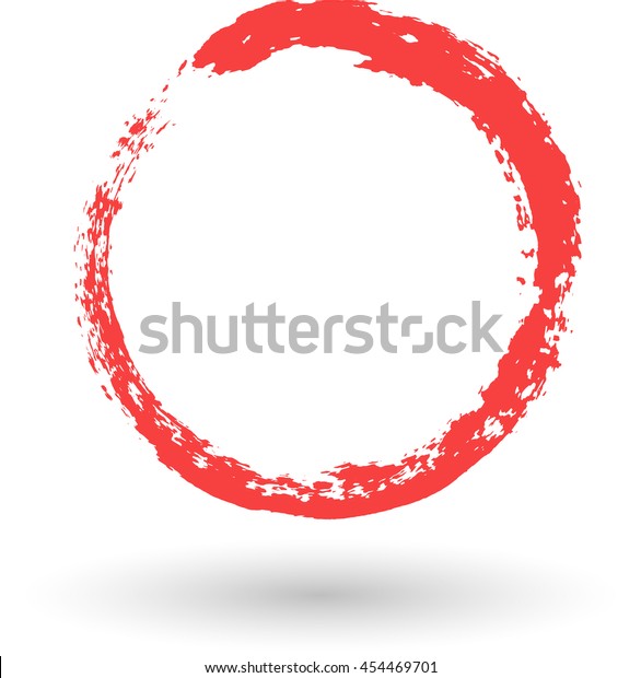 Vector Red Circle Painted By Dry Stock Vector (Royalty Free) 454469701