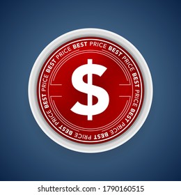 Vector de la etiqueta de precio del círculo rojo