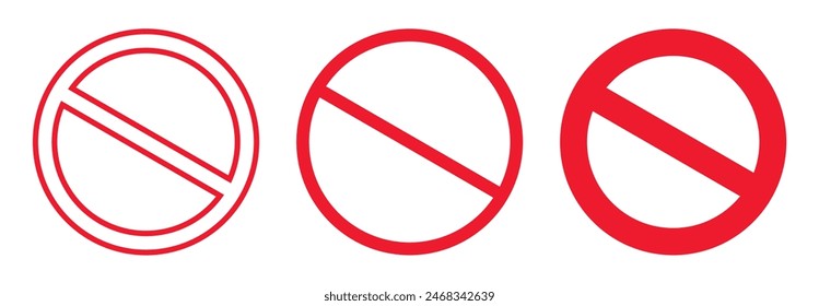 vector red circle prohibition sign