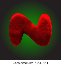 vector red clay figure