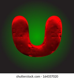 vector red clay figure