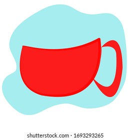 Vector Red coffee isolate on blue background 
