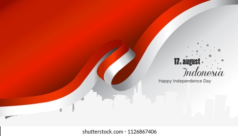 Vector red color Flat design, Illustration of flag. 
