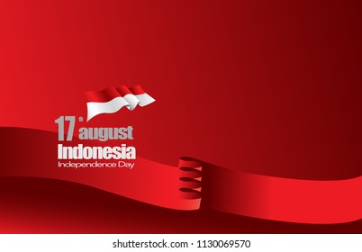 Vector red color Flat design, Illustration of flag. 