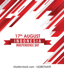 Vector red color Flat design, Illustration of Indonesia Icons, pattern, and landmarks. 17th August Indonesia Independence Day concept.