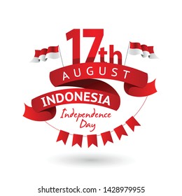 Vector red color Flat design, Illustration of Indonesia flag, ribbon, and design. 17th August Indonesia Independence Day concept. Vector red color Flat design, Illustration of Indonesia flag, ribbon, and design. 17th August Indonesia Independence Day concept.