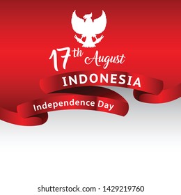 Vector red color Flat design, Illustration of Indonesia flag, ribbon, and design. 17th August Indonesia Independence Day concept. Vector red color Flat design, Illustration of Indonesia flag, ribbon, and design. 17th August Indonesia Independence Day concept.
