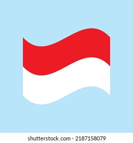 Vector red color Flat design, Illustration of flag for banner. 17th August Indonesia Independence Day concept.,