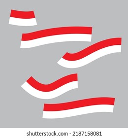 Vector red color Flat design, Illustration of flag for banner. 17th August Indonesia Independence Day concept.,
