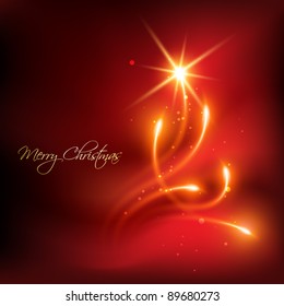 vector red color merry christmas background