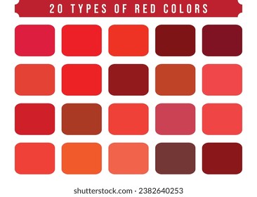 Vector red color palette collection