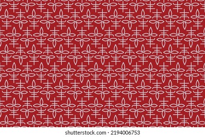 Patrón de batik floral de color rojo vectorial. Visualización de la cultura javanesa. Patrón abstracto vegetal y floral. Adecuado para papel pintado, banner y tela.